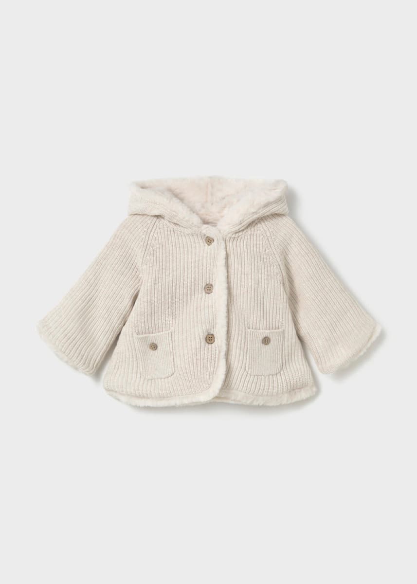 Mayoral - Pom-Pom Knitted Cardigan, Cream