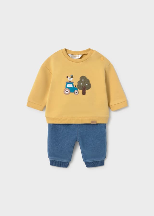 Mayoral - Tractor Sweatshirt & Trousers Set, Yellow