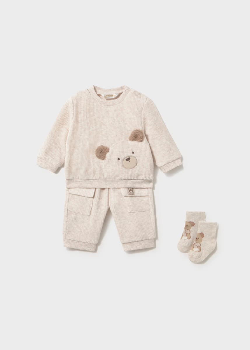 Mayoral - 2 Piece Tracksuit Set with Matching Socks (Beige), Cream