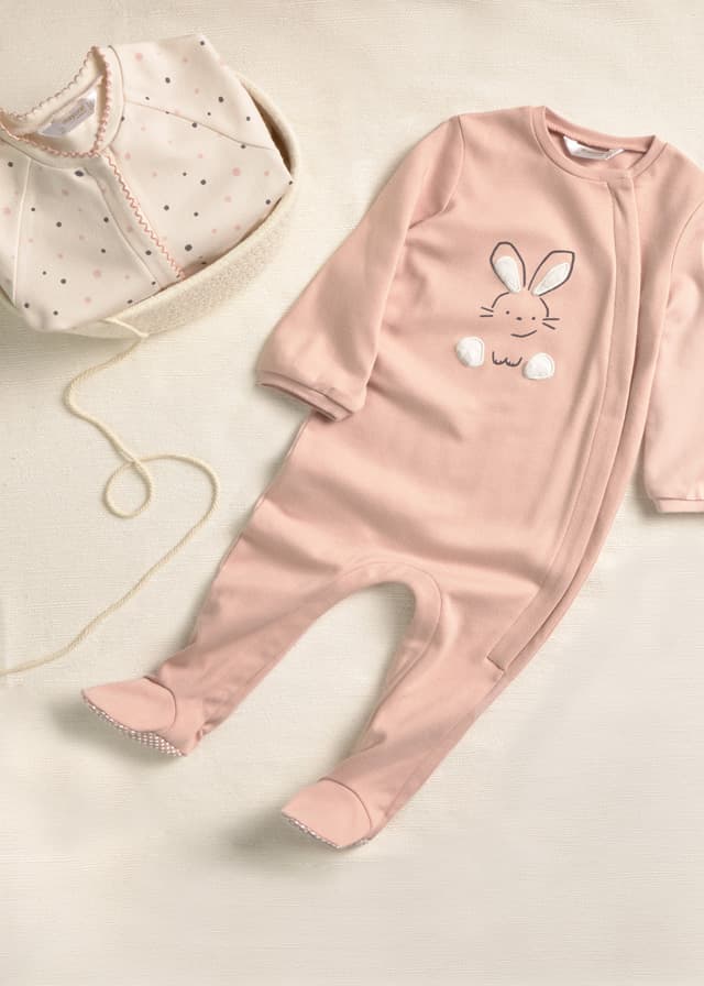 Mayoral - 2 Pack Bunny and Polka Dot Sleepsuits, Pink