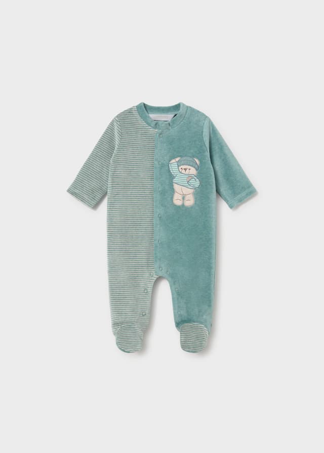 Mayoral - Bear Velour Sleepsuit, Green