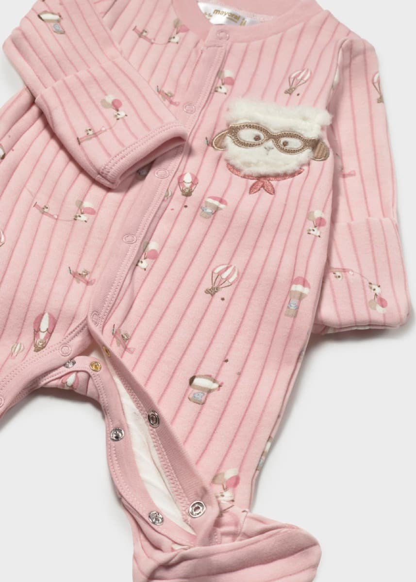 Mayoral - Printed Sleepsuit with built in mittens, Pink