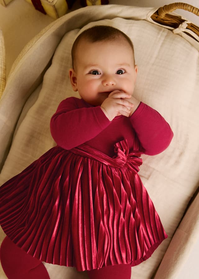 Mayoral - Velvet Skirt Romper, Red