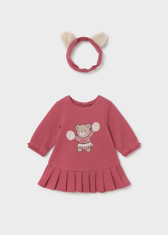 Mayoral - Teddy Dress & Matching Headband Set, Red
