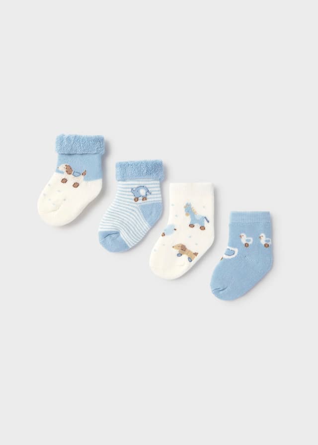 Mayoral - Set of 4 baby socks - Animals, Blue
