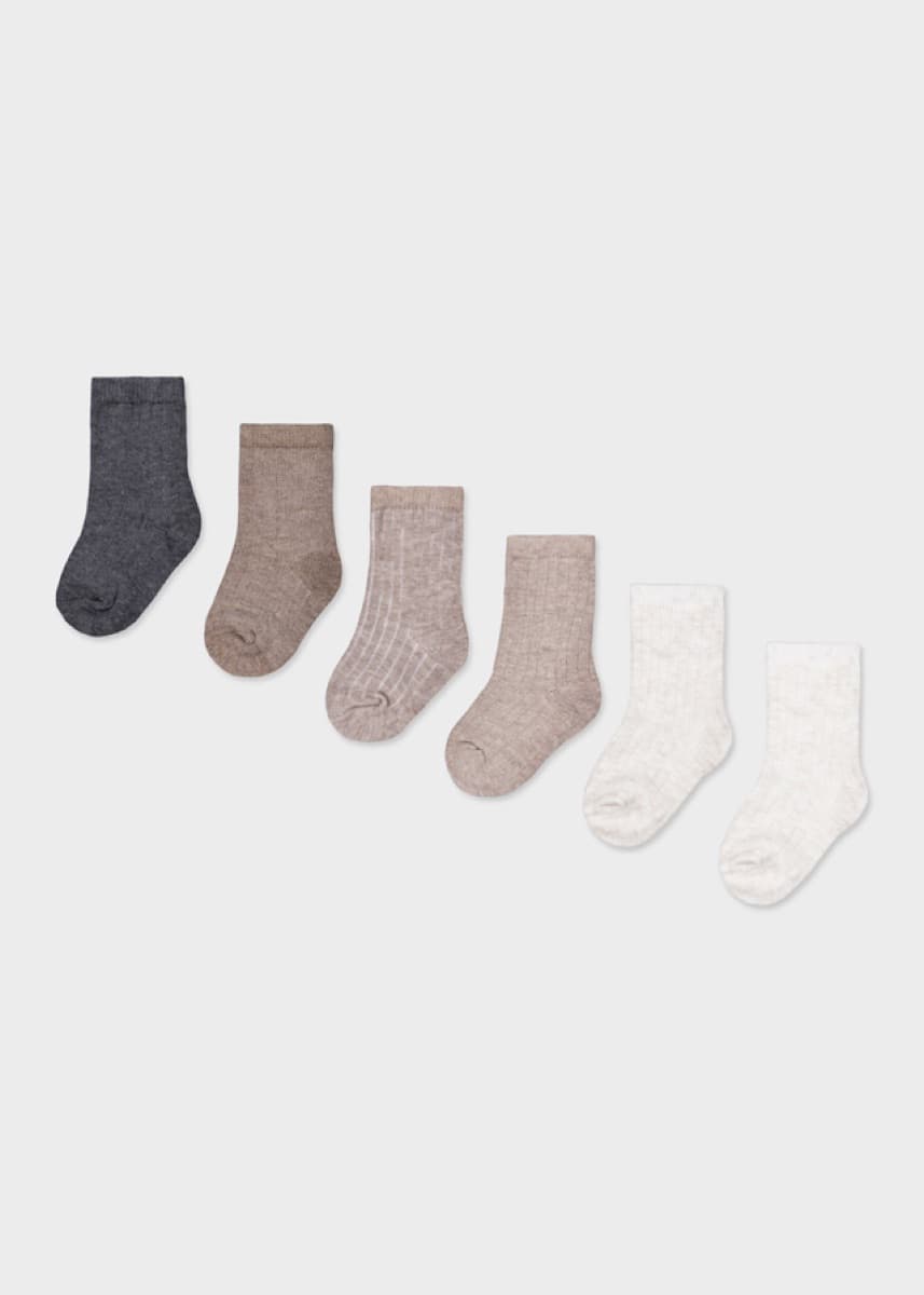 Mayoral - Set of 6 baby socks, Beige