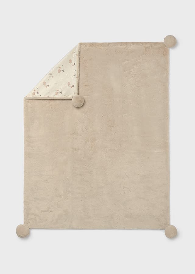 Mayoral - Blanket with pom poms, Beige