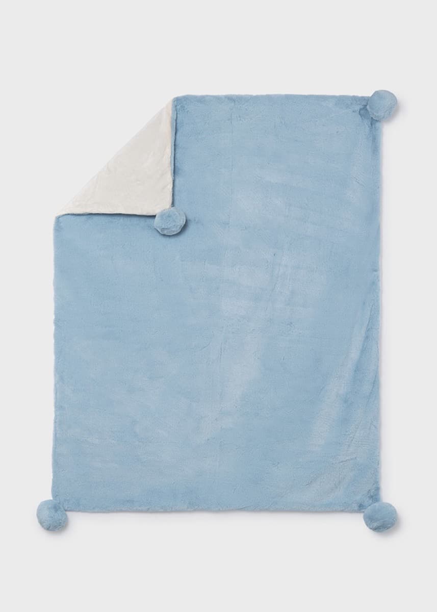 Mayoral - Blanket with pom poms, Blue