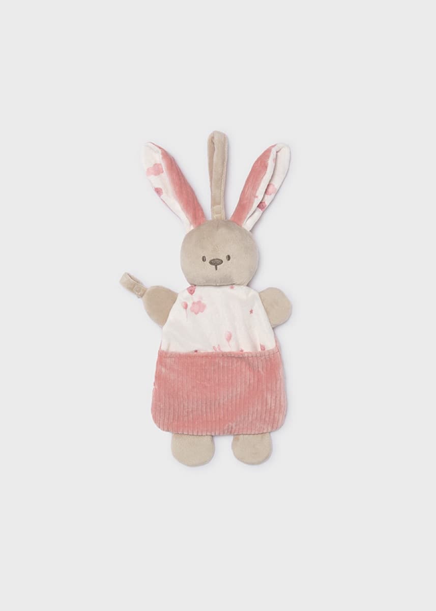 Mayoral - Baby comforter with pacifier clip, Pink