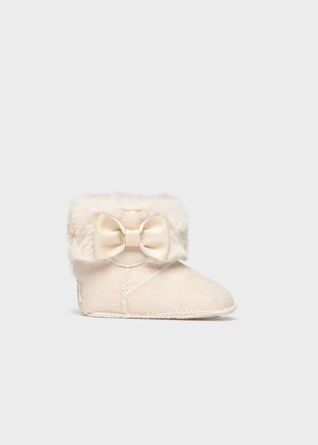 Mayoral - Faux Fur Ankle Boots, Cream