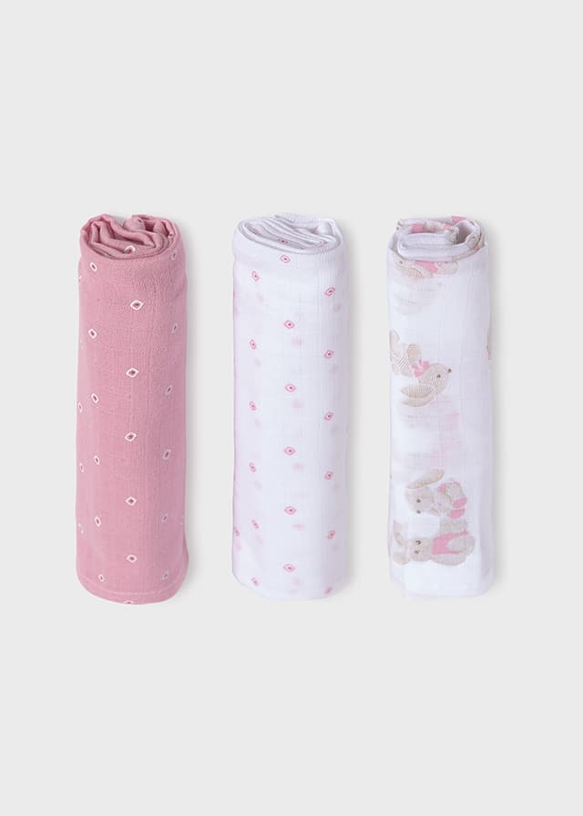 Mayoral - Muslins - set of 3, Pink